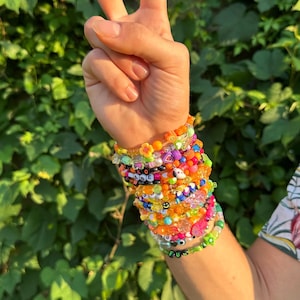 KANDI Bracelets, Custom or Random, Handmade Beaded Bracelets, Perfect Accessories for Festivals, Raves, Parties