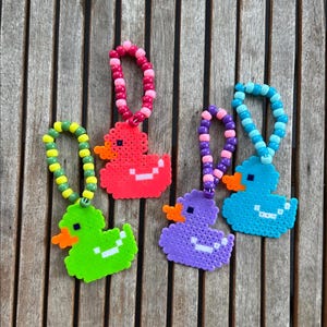 KANDI Duck Perler Bracelets, Handmade Beaded Bracelets,  Accessories for Festivals, Raves, Parties