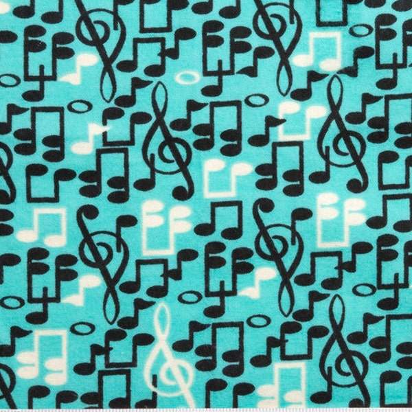 Musical Notes- 30 inches- Flannel Fabric