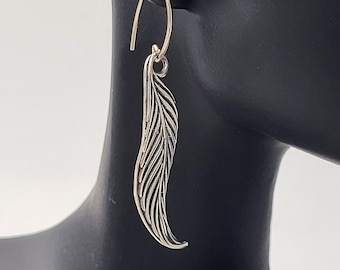 KFE406 Phoenix Feather Flight Earrings - light and graceful in silver and golden bronze by Kim Fox