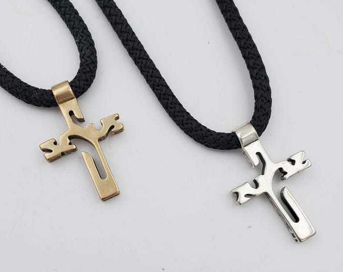 KFP171 Jesus Cross in Bronze and Silver The design is based on one from Central America can you read it
