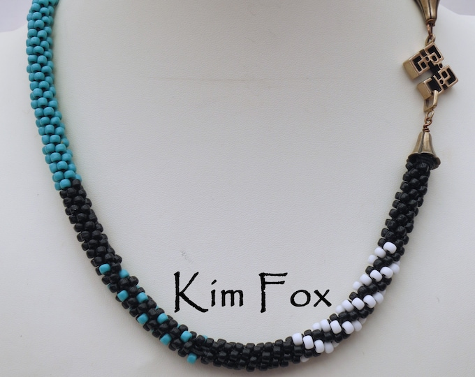 Sampler Kumihimo Necklace Tutorial in Three Colors designed by Kim Fox