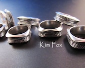 Dreamcatcher rounded square ring in sterling silver - sizes 7 to 13 designed by Kim Fox