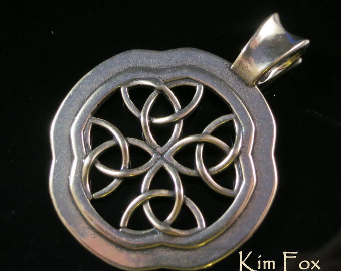 KFP359 Celtic Window Pendant in Bronze or Silver designed by Kim Fox Perfect for layering