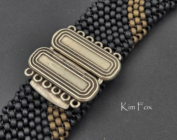 KF652 6 Loop Watch Style Bracelet Clasp in golden and white bronze
