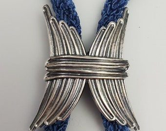 Wheat Style Bronze & Sterling Silver Lariat Front Piece - Kim Fox Design