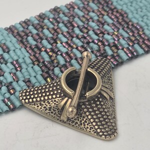 KF209 Triangle Toggle Clasp: Golden Bronze or Sterling Silver, Art Deco Pattern