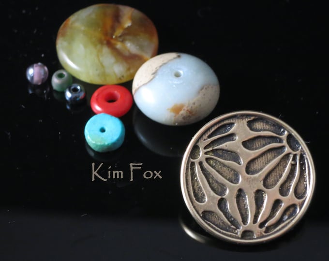 KF352 Asian Style Hook Clasp – Flower Petal Design, Silver or Golden Bronze