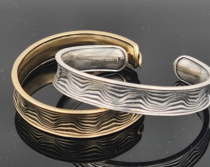 KFB514 Narrow Grand Canyon Cuff in silver or golden bronze
