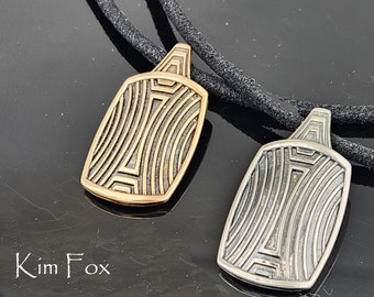 KFP526 Chartres Shield l in Sterling Silver and Bronze designed by Kim Fox