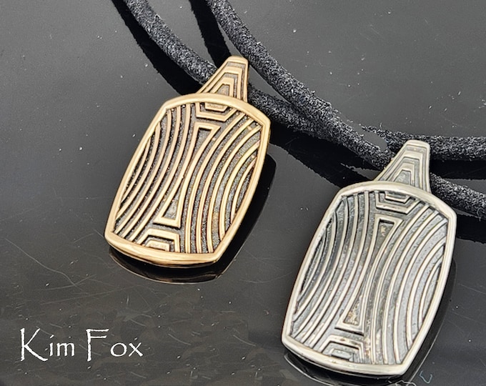 KFP526 Chartres Shield l in Sterling Silver and Bronze designed by Kim Fox