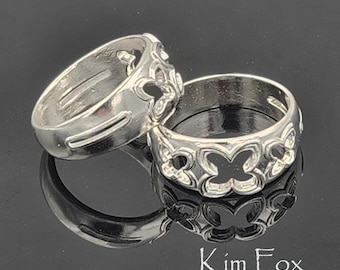 KFR520 Three Flower Garden Ring in sterling silver