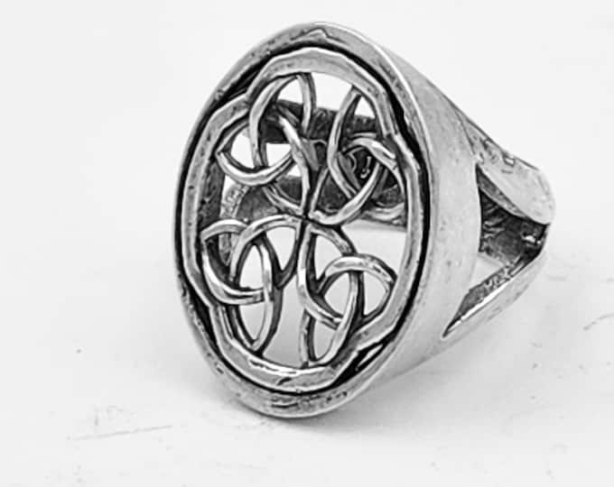 KFR364 Celtic Window Ring in Sterling Silver designed by Kim Fox