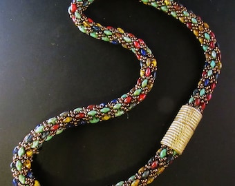 KF374 Beaded Lipstick Tube Magnetic Clasp in Silver, White Bronze and Golden Bronze designed by Kim Fox
