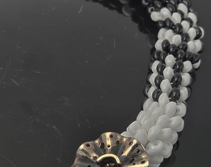 Sterling Silver & Bronze Toggle Clasp: Polka Dot Pattern, Easy to Use