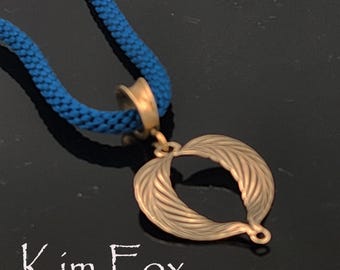 KFP530 Feather Heart Pendant in Bronze or Silver - bail separate