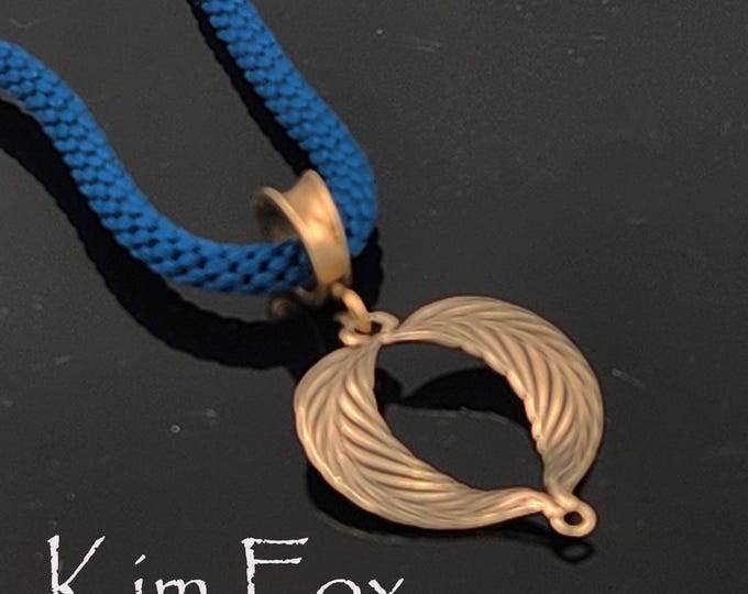 KFP530 Feather Heart Pendant in Bronze or Silver - bail separate