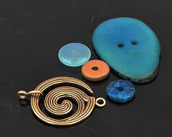 KF312 Bronze Fire Spiral Clasp: Unisex Necklace Bracelet Connector