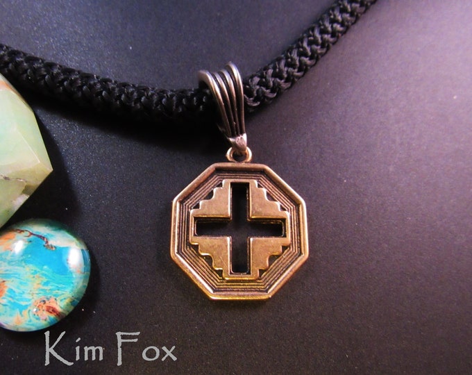 Petite Well Balanced Cross in Golden Bronze designed by Kim Fox