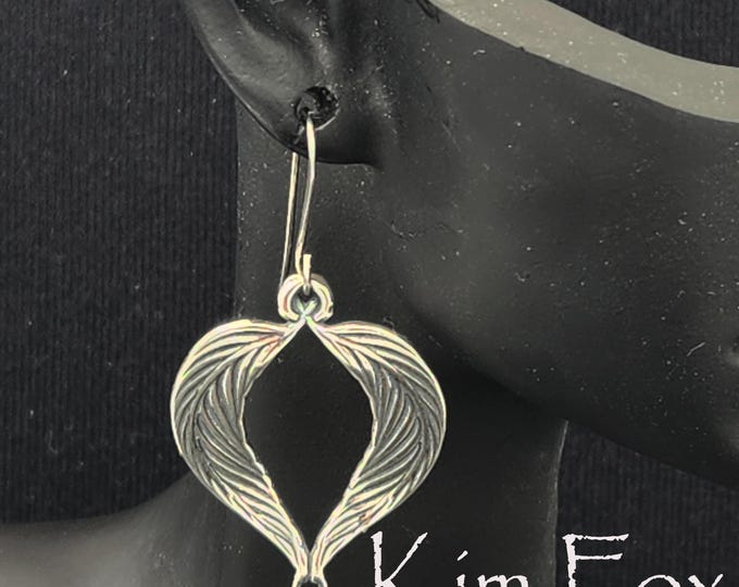 KFE530 Feather Heart Earrings