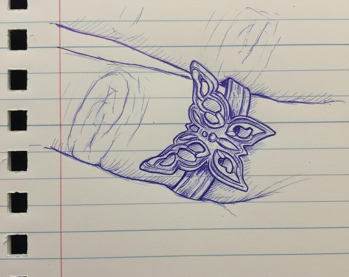 KFP409 Butterfly ring Oxidized Sterling Silver - Kim Fox Design