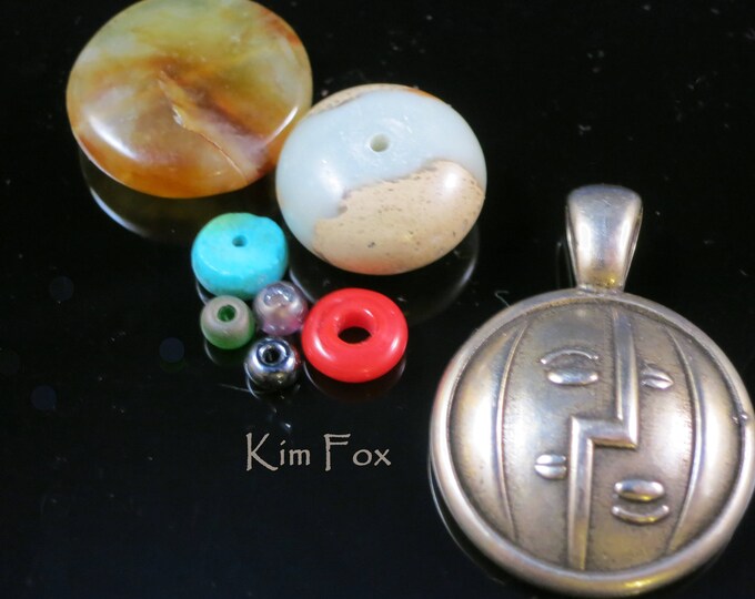 Round Silver Gemini Pendant KFP166- May 22 June 21 - designed by Kim Fox