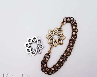 KF447 Desert Flower Element suitable for clasp, connector, earring, pendant designed by Kim Fox