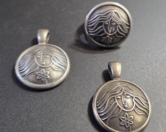 Virgo August 23- September 22 Zodiac Ring or Pendant in Sterling Silver and Bronze