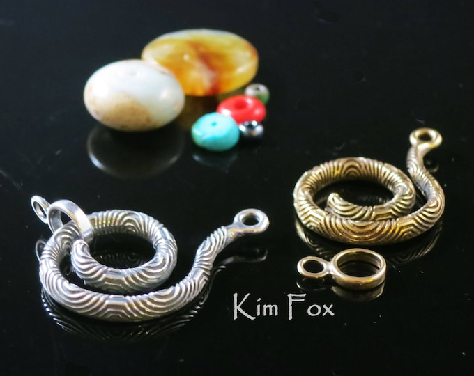 KF205 Chartres Spiral Clasp and Bail: Sterling Silver or Golden Bronze Necklace Bail