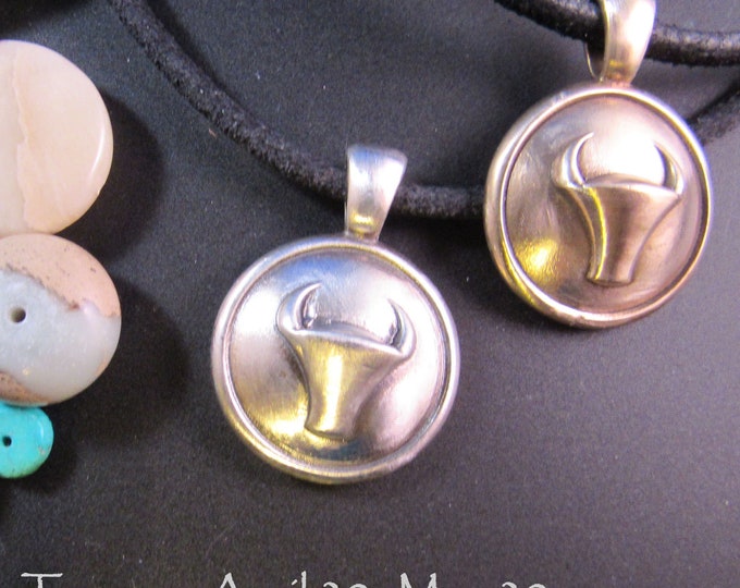 KFP173 Taurus sterling silver or bronze pendant