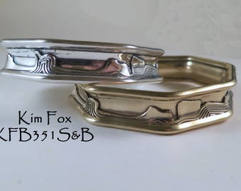 KFB35 I40 Octagonal Cuff in Sterling Silver and Golden Bronze designed by Kim Fox - stackable