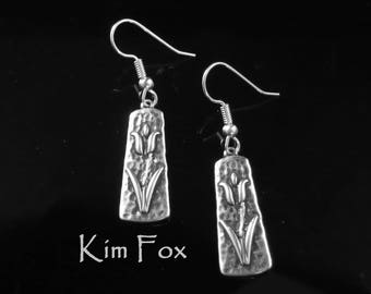 KFE348 Tulip Earrings in Sterling Silver and Golden Bronze designed by Kim Fox