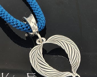 KFP530 Feather Heart Pendant in Bronze or Silver - bail separate