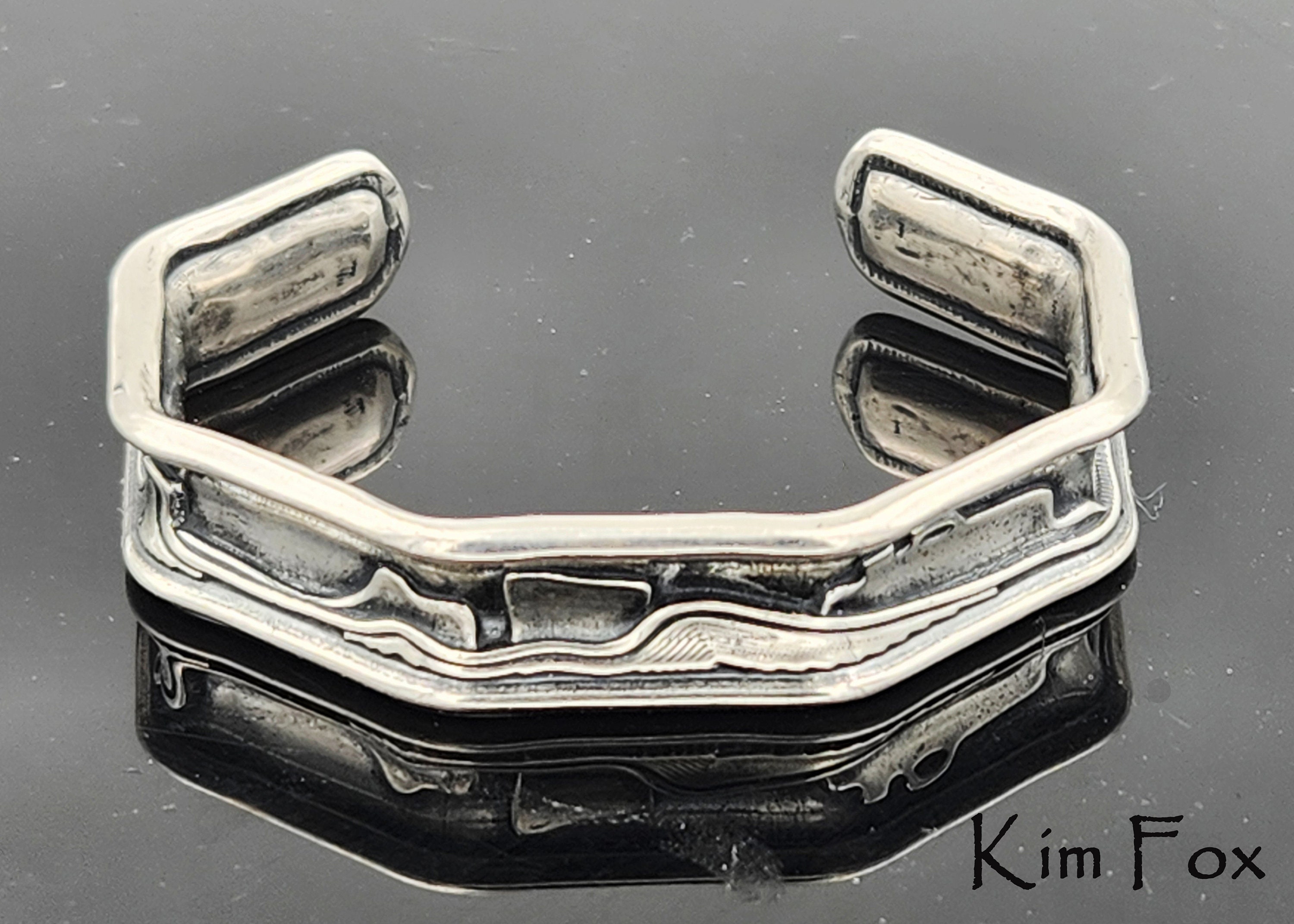 KFB35 I40 Octagonal Cuff in Sterling Silver and Golden KFB35 I40 Octagonal Cuff in Sterling Silver and Golden