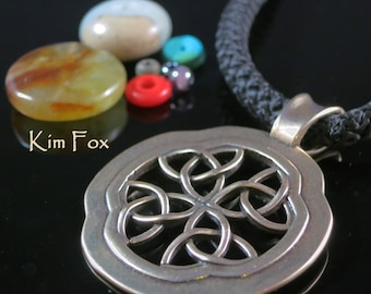 KFP359 Celtic Window Pendant in Bronze or Silver designed by Kim Fox Perfect for layering