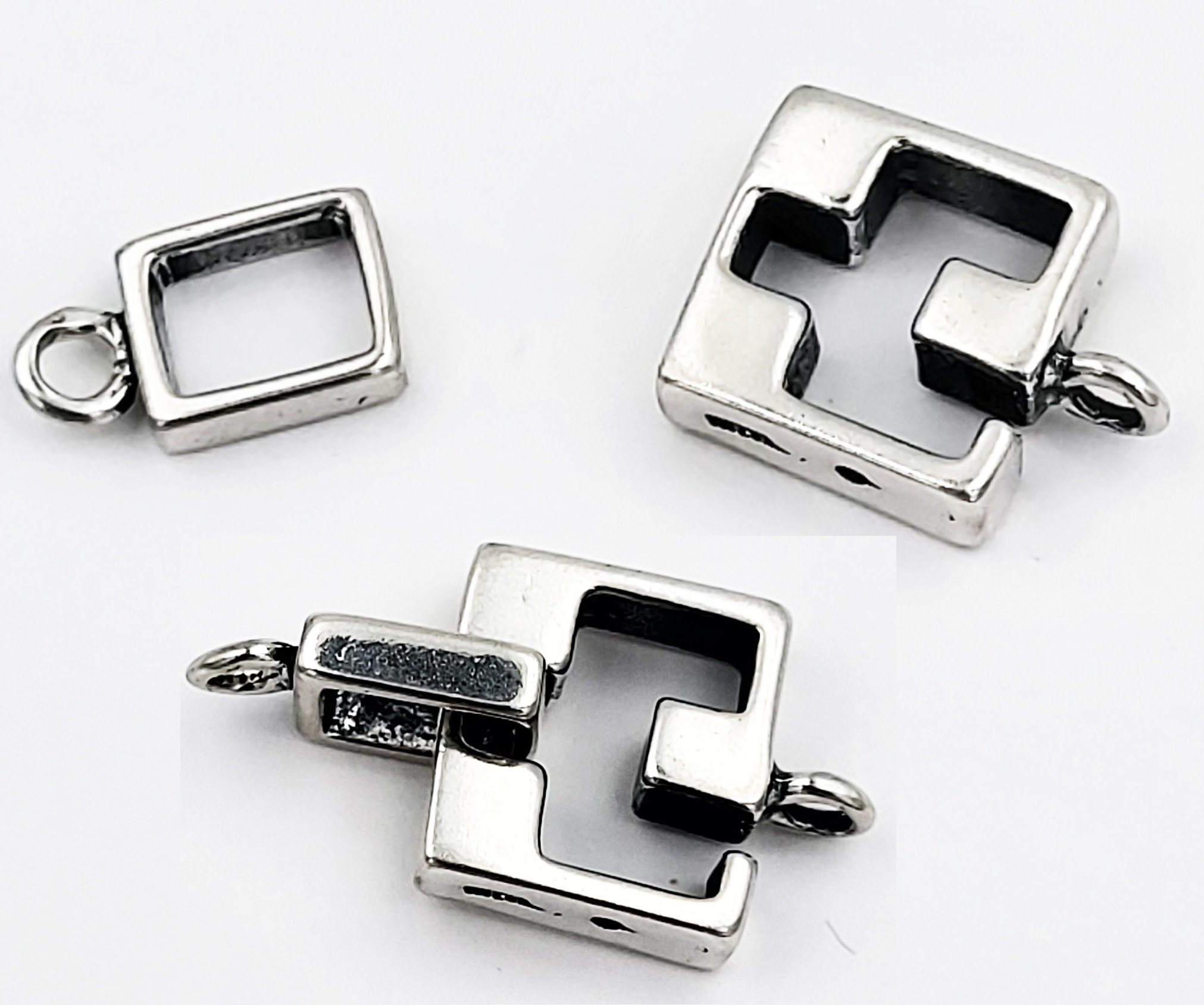 Sterling Silver Square Padlock Clasp