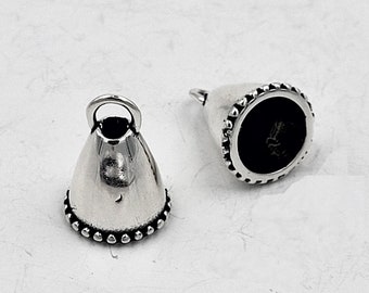 KF461 Beaded Edge Cone with Loop: Kumihimo Jewelry Findings