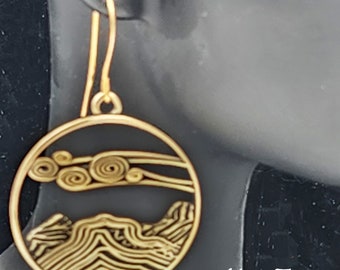 KFE494 Bell Rock Sedona Earrings in silver and bronze designed by Kim Fox