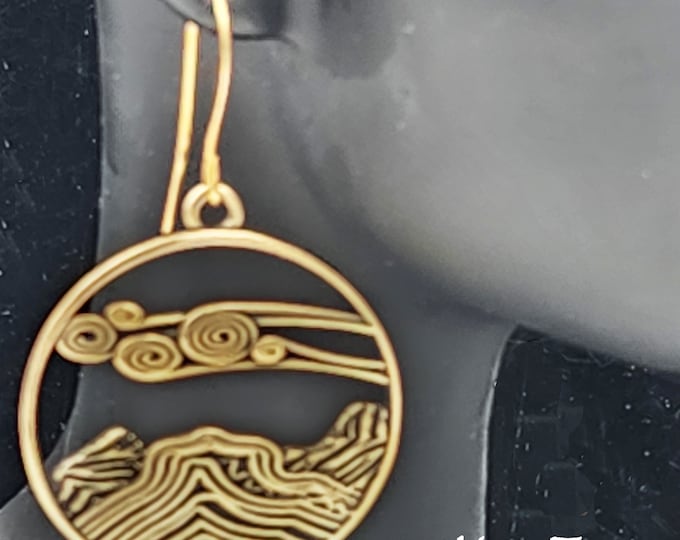 KFE494 Bell Rock Sedona Earrings in silver and bronze designed by Kim Fox