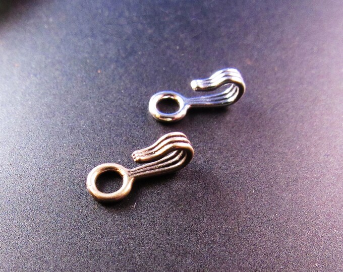 KF389 Pair of Hooks in golden bronze and sterling silver - adjustable and solderable designed by Kim Fox