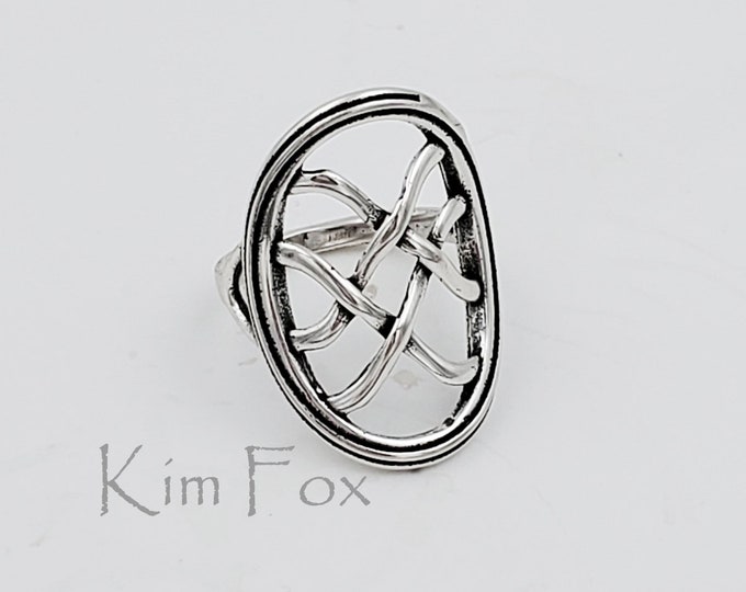 KFR424 Infinite Knot Ring in Sterling Silver Designed by Kim Fox