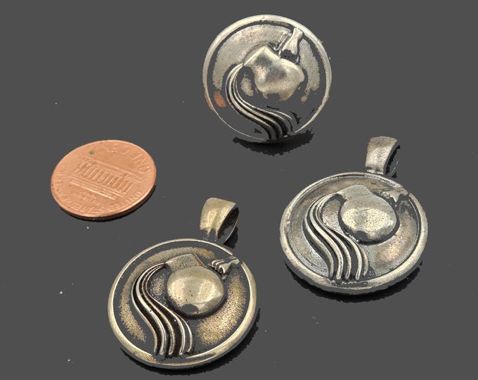 Aquarius Pendant or ring- January February Zodiac Sign, Bronze or Silver