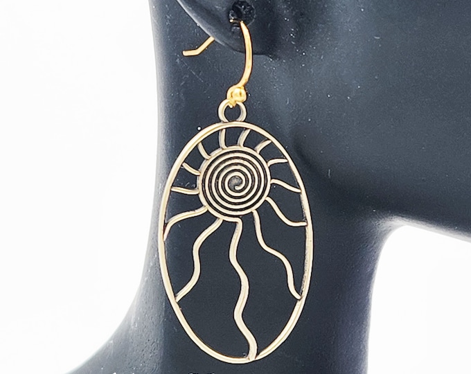 KFE508 Solar Earring in Silver and Golden Bronze