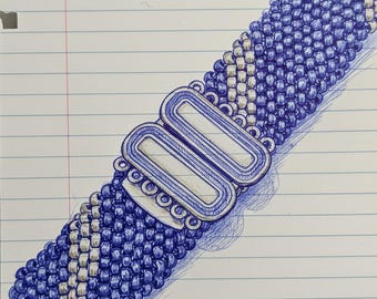 KF652 6 Loop Watch Style Bracelet Clasp in golden and white bronze