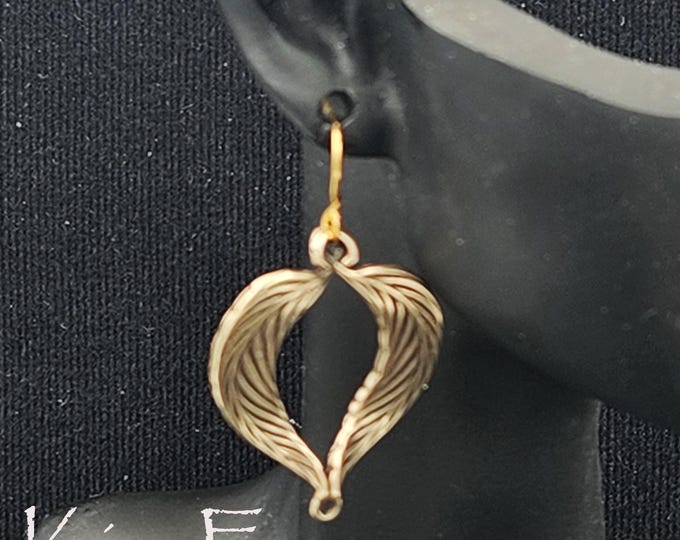 KFE530 Feather Heart Earrings