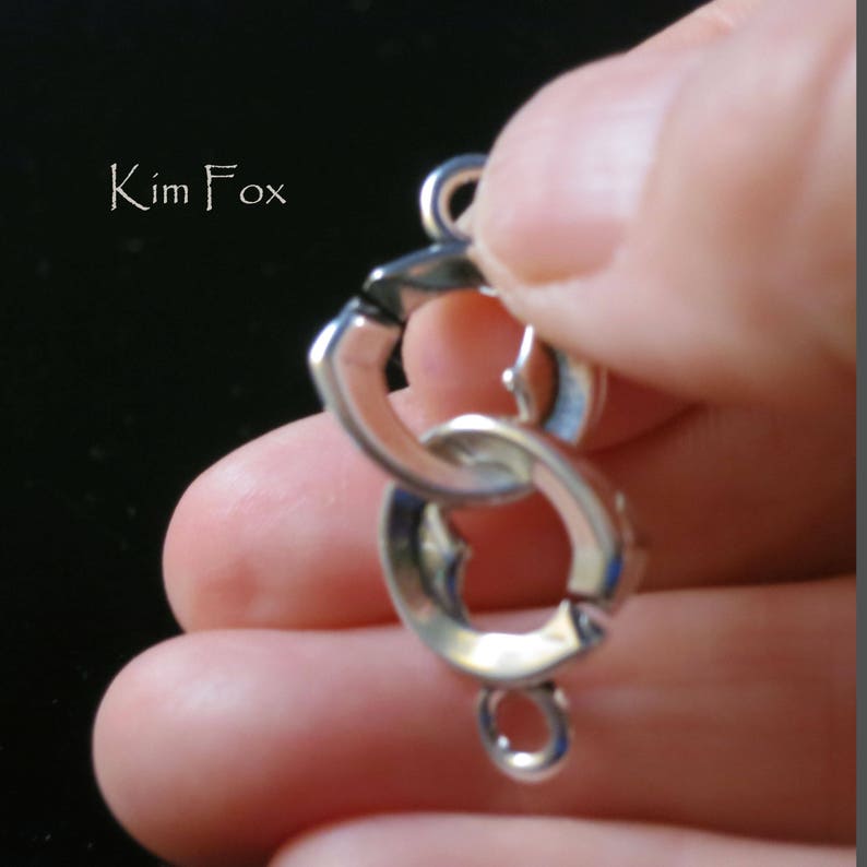 KF342 Small Double Heart Sister Hook Clasp in Sterling Silver Etsy