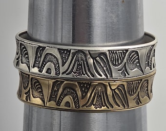 KFB506 Nature Adjustable Cuff in silver and bronze designed by Kim Fox