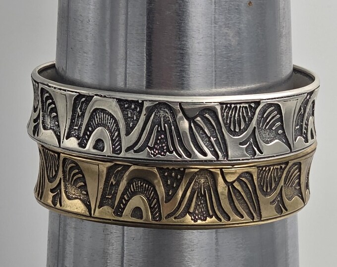 KFB506 Nature Adjustable Cuff in silver and bronze designed by Kim Fox
