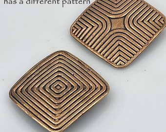 KF207 In the Groove Two Sided Rectangular Three Strand Magnetic Clasp in Patinaed Golden Bronze by Kim Fox