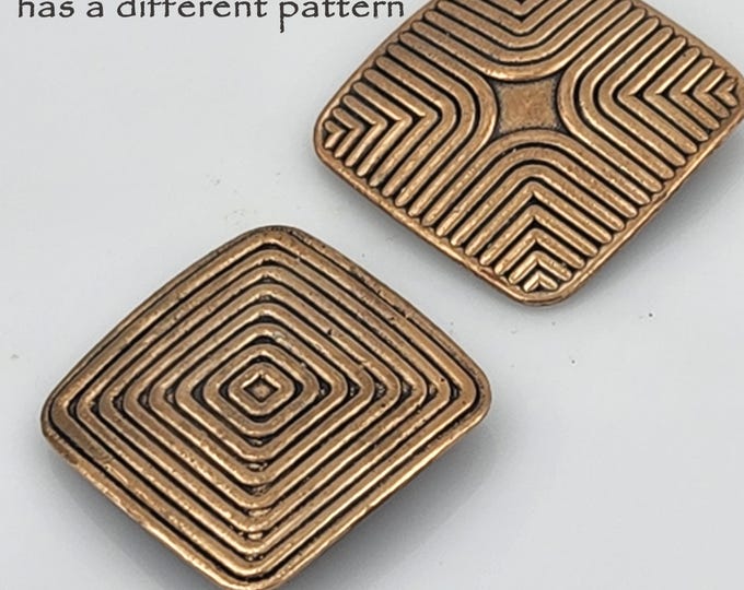 KF207 In the Groove Two Sided Rectangular Three Strand Magnetic Clasp in Patinaed Golden Bronze by Kim Fox